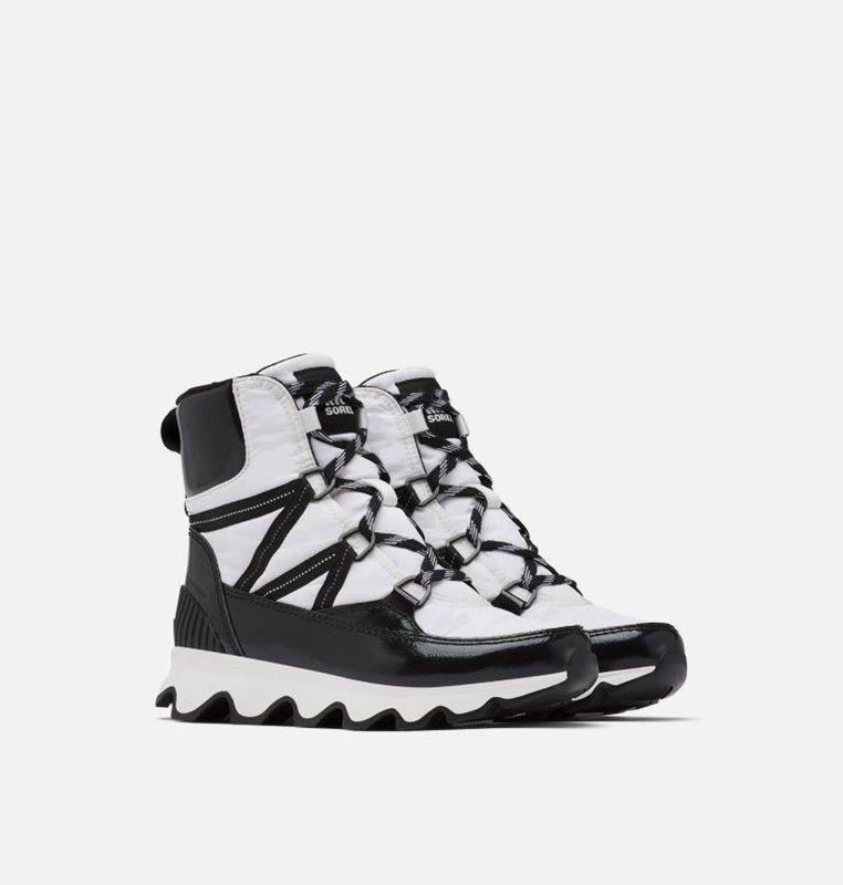 Womens Snow Boots White/Black - Sorel Kinetic™ Sportie Low - 809-MVRLZE